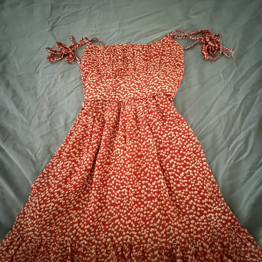 Princess Polly Red and White Floral Dress